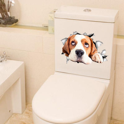 NOUVEAU Sticker tête de chat réaliste - Décoration toilettes & frigo